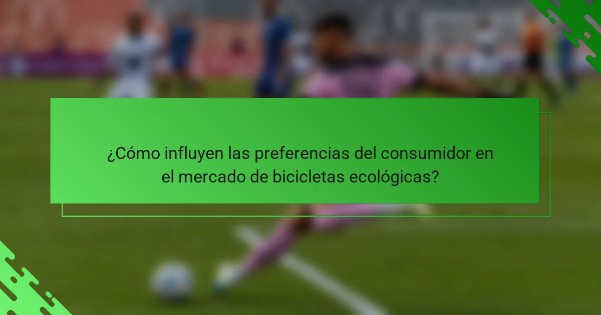 ¿Cómo influyen las preferencias del consumidor en el mercado de bicicletas ecológicas?