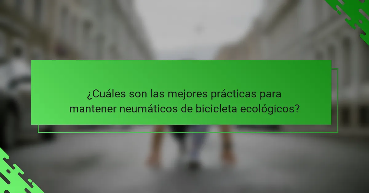 ¿Cuáles son las mejores prácticas para mantener neumáticos de bicicleta ecológicos?