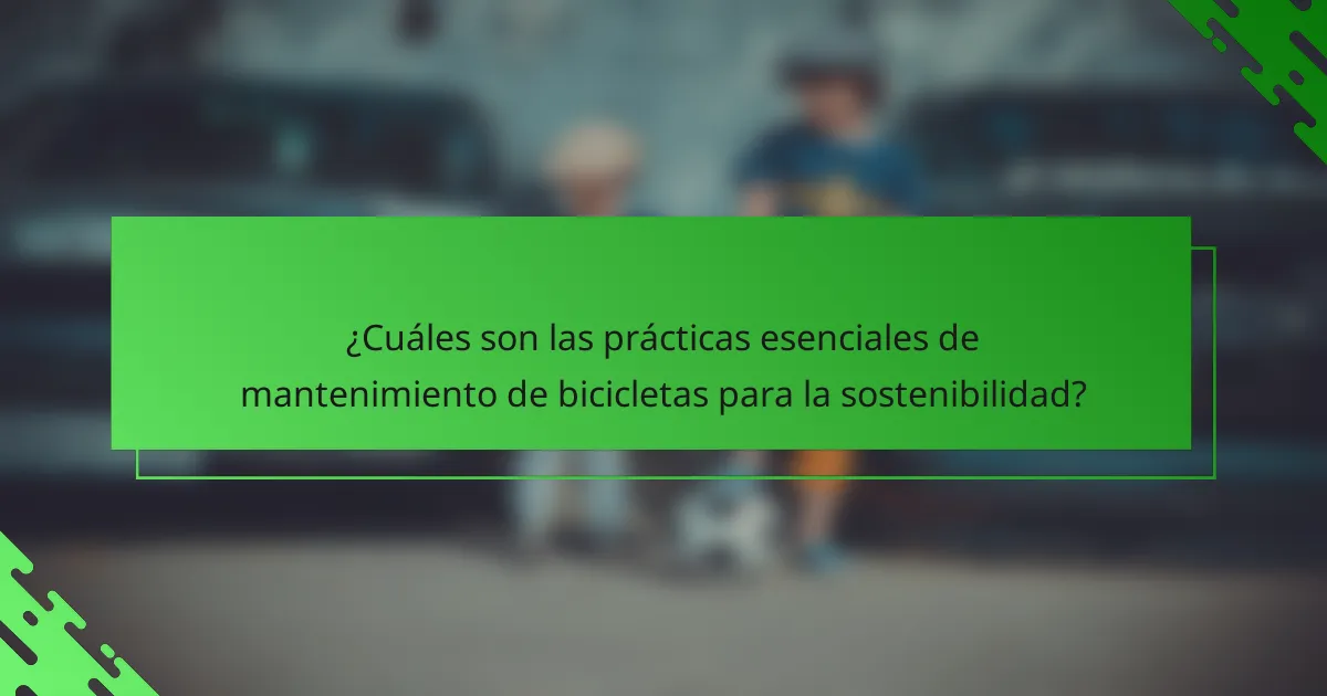 ¿Cuáles son las prácticas esenciales de mantenimiento de bicicletas para la sostenibilidad?