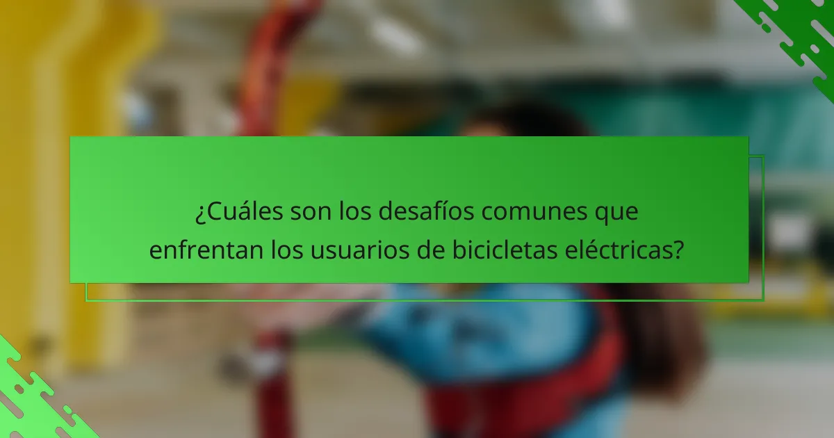 ¿Cuáles son los desafíos comunes que enfrentan los usuarios de bicicletas eléctricas?
