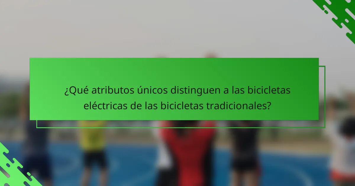 ¿Qué atributos únicos distinguen a las bicicletas eléctricas de las bicicletas tradicionales?
