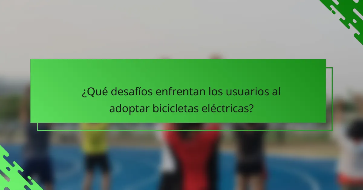 ¿Qué desafíos enfrentan los usuarios al adoptar bicicletas eléctricas?